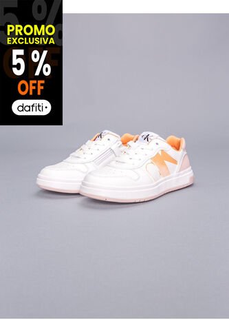 Tenis Blanco Niña De Corte Bajo Con Cordones Calvin Klein Calvin Klein
