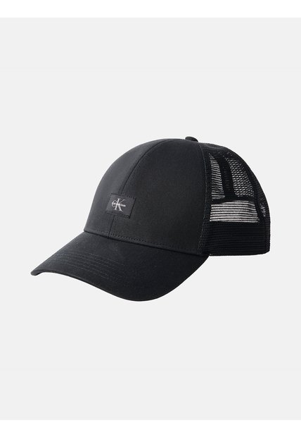Gorra Negra Trucker Con Parche De Monologo Calvin Klein