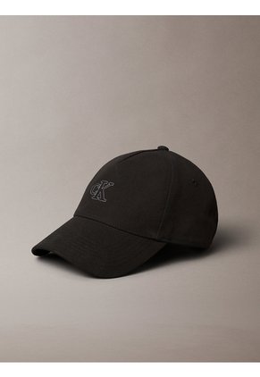 Gorra Negra De Lona Con Monograma Calvin Klein