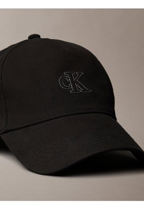 Gorra Negra De Lona Con Monograma Calvin Klein