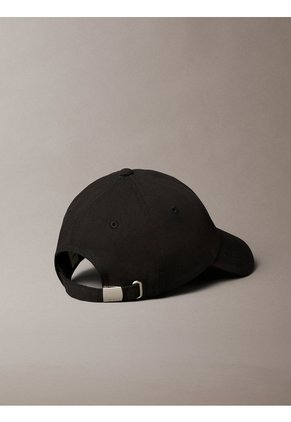 Gorra Negra De Lona Con Monograma Calvin Klein