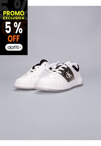 Tenis Blanco Niña Bajas Con Cordones Calvin Klein Calvin Klein