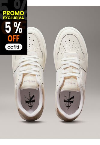 Tenis Beige Classic Con Detalles De Gamuza Calvin Klein Calvin Klein