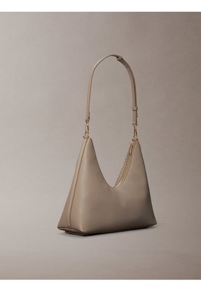 Bolso Beige Hobo Con Cadena Calvin Klein