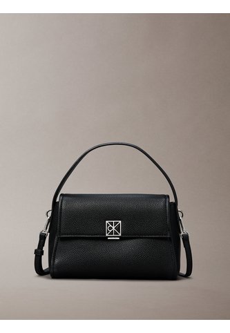 Bolso Negro De Hombro Con Emblema Metálico Calvin Klein Calvin Klein