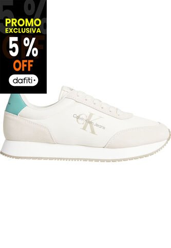 Tenis Blanco Retro Runner Con Monograma Calvin Klein Calvin Klein