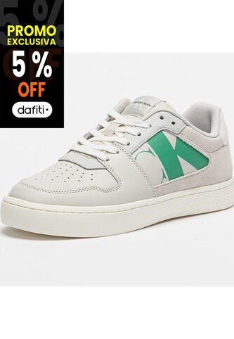 Tenis Gris Clásicos Con Detalle De Gamuza Calvin Klein Calvin Klein