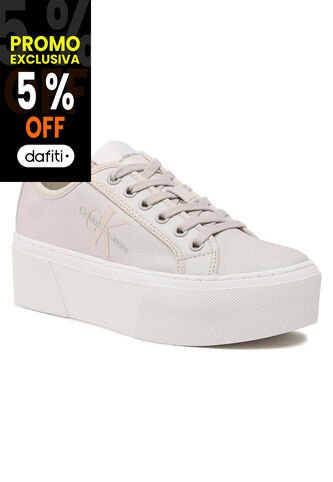 Tenis Beige Con Plataforma Y Acabado De Perla Calvin Klein Calvin Klein