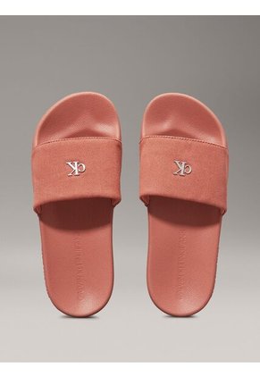 Sandalias Naranja Con Logo Calvin Klein