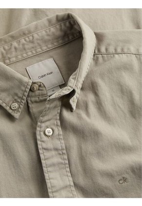 Camisa Beige De Sarga Ligera Teñida Calvin Klein