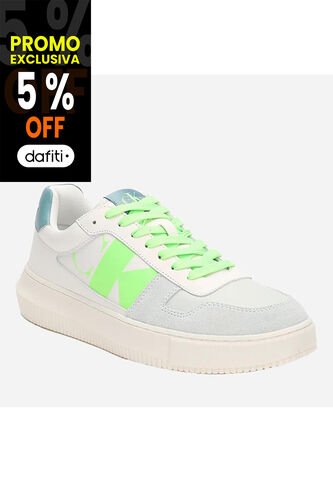 Tenis Blancos Con Logo De Cuero Para Hombre Calvin Klein Calvin Klein