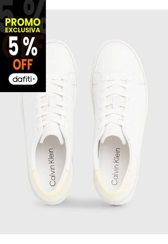 Tenis Blanco Blanco Con Plataforma Y Monograma Calvin Klein Calvin Klein