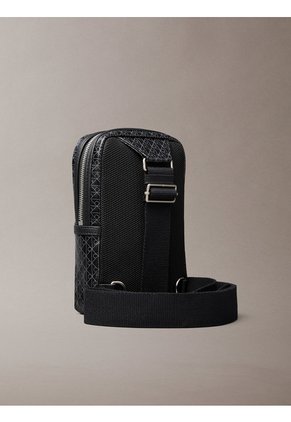 Bolso Negro Cruzado Cuadrado Con Estampado De Emblema Calvin Klein