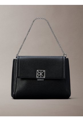 Bolso Negro Cruzado Con Emblema Calvin Klein