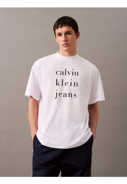 Camiseta Blanca Stacked Graphic Crewnec Calvin Klein