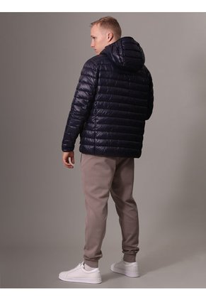 Chaqueta Azul Acolchada Con Capota Calvin Klein