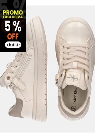 Tenis Beige Casuales Niña Con Cremallera Lateral Calvin Klein Calvin Klein