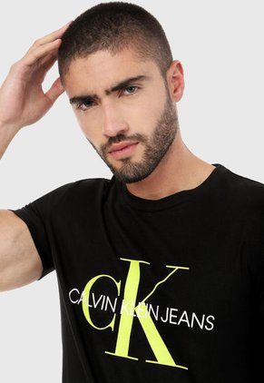 Camiseta Negro-Verde Neón  Calvin Klein