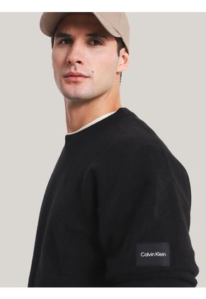 Suéter Negro Confort Fit De Licra Calvin Klein
