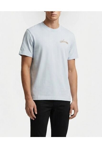 Camiseta Blanca Con Logo Bordado Calvin Klein