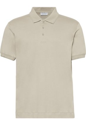 Polo Beige Regular Con Monograma Bordado En Relieve Calvin Klein