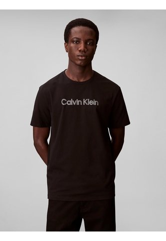 Polo Azul Con Sutiles Rayas Tonales Calvin Klein Calvin Klein