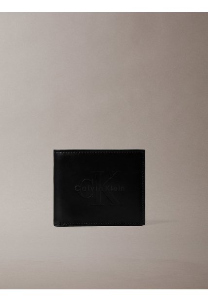 Billetera Negra Bold Plegable Calvin Klein