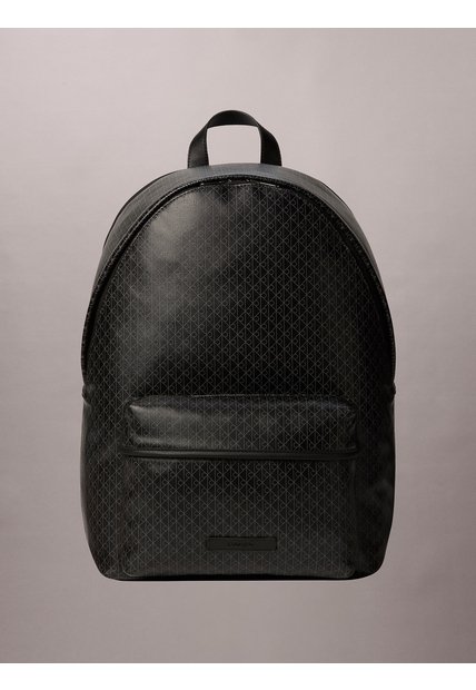 Morral Negro Con Estampado De Emblema Calvin Klein