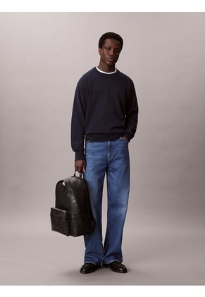 Morral Negro Con Estampado De Emblema Calvin Klein