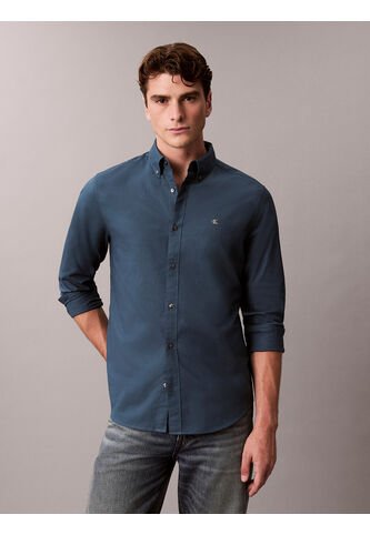 Camisa Azul Clásica En Tejido Oxford Calvin Klein Calvin Klein