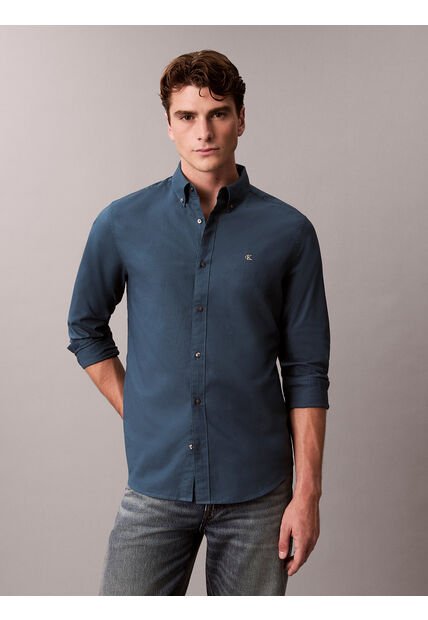 Camisa Azul Clásica En Tejido Oxford Calvin Klein