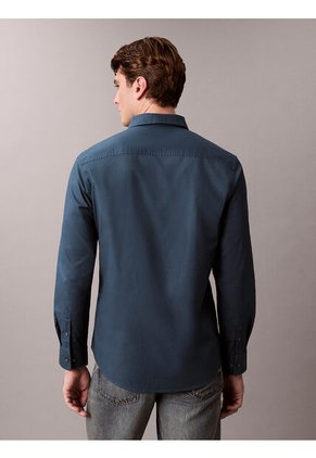 Camisa Azul Clásica En Tejido Oxford Calvin Klein