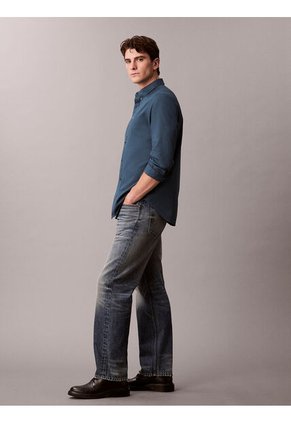 Camisa Azul Clásica En Tejido Oxford Calvin Klein