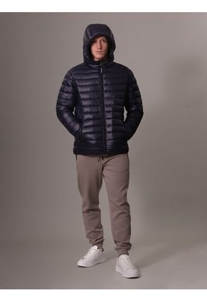 Chaqueta Azul Acolchada Con Capota Calvin Klein