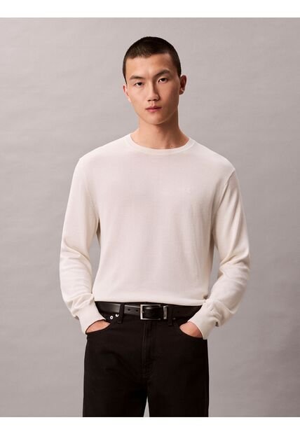 Saco Blanco Tejido Clásico Acanalado De Algodón Supima Calvin Klein