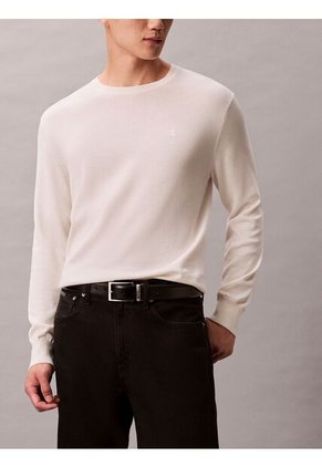 Saco Blanco Tejido Clásico Acanalado De Algodón Supima Calvin Klein
