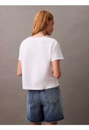 Camiseta Blanca Slim Con Logo Calvin Klein