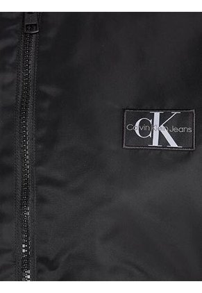 Chaqueta Negra Bomber Holgada De Satén Calvin Klein