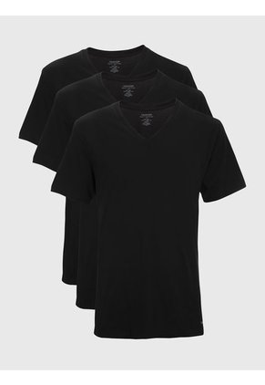 Pack De 3 Camisetas Negras De Cuello En V Para Hombre Calvin Klein