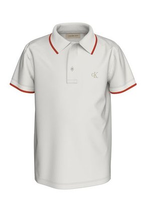 Polo Beige Con Detalle En Bordes Para Niño Calvin Klein