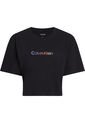Camiseta Negra De Pijama Boxy Cropped - Pride Calvin Klein de Calvin Klein