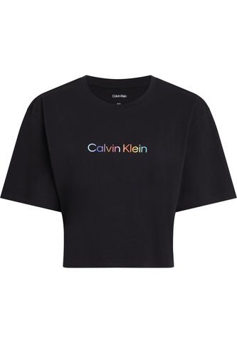 Camiseta Negra De Pijama Boxy Cropped - Pride Calvin Klein Calvin Klein