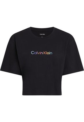 Camiseta Negra De Pijama Boxy Cropped - Pride Calvin Klein