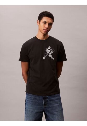 Camiseta Negra Con Logotipo Apilado Calvin Klein Calvin Klein