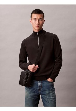 Bolso Negro Reporter Acolchado Con Logo Monograma Calvin Klein