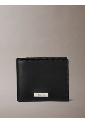 Billetera Negra Plegable Plaque EW Calvin Klein