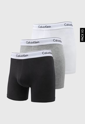 Bóxer x3 Blanco-Gris-Negro Calvin Klein