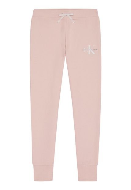 Pantalónes De Chándal Con Logo Monograma Rosado Niña Calvin Klein