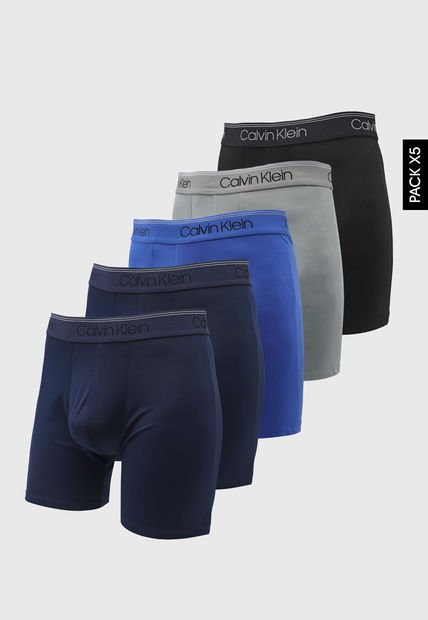 Bóxer x5 Azul-Gris-Negro Calvin Klein