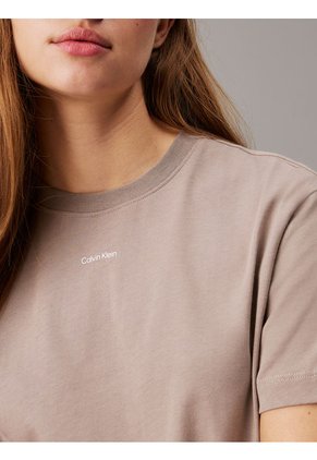Camiseta Gris Con Logo Nano Calvin Klein